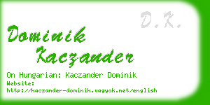 dominik kaczander business card